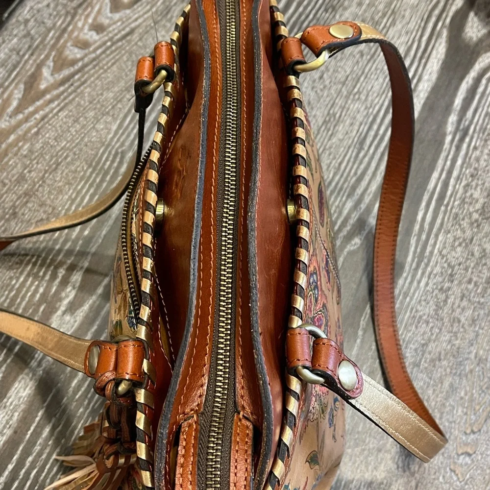 Patricia Nash Brown/Goldish Leather Handbag